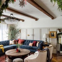 Photo shared by Jessica + Tyler Marés on December 17, 2021 tagging @westelm, @rogerandchris, and @rejuvenation. May be an image of sofa and living room.